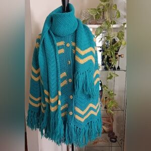 Vintage Knitted Shawl & Scarf Set